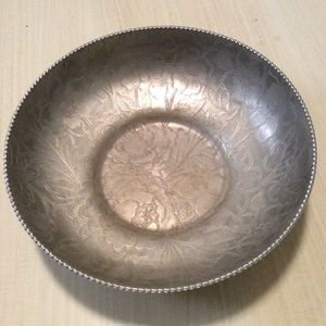 Vintage Hammered Aluminum Serving Bowl